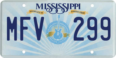 MS license plate MFV299