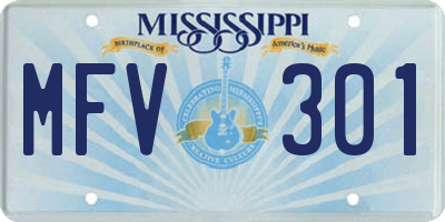 MS license plate MFV301