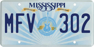 MS license plate MFV302