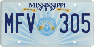 MS license plate MFV305