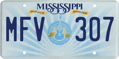 MS license plate MFV307