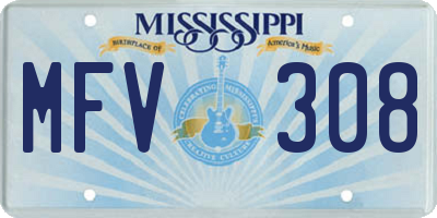 MS license plate MFV308