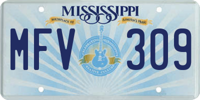 MS license plate MFV309
