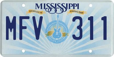 MS license plate MFV311
