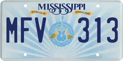 MS license plate MFV313