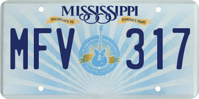 MS license plate MFV317