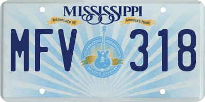 MS license plate MFV318