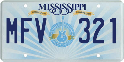 MS license plate MFV321