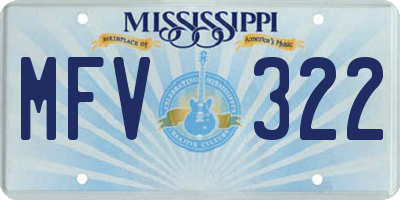 MS license plate MFV322