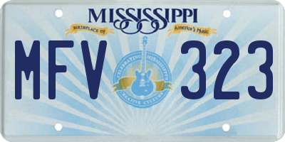 MS license plate MFV323