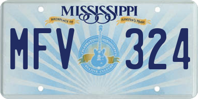 MS license plate MFV324