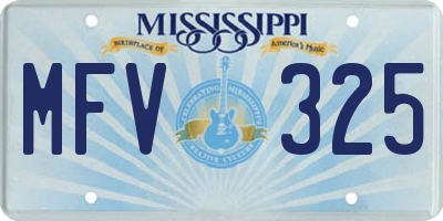 MS license plate MFV325
