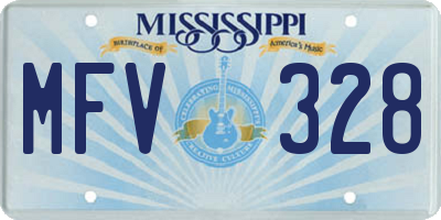 MS license plate MFV328