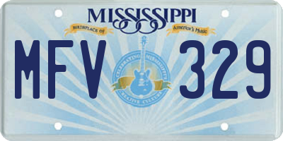 MS license plate MFV329