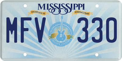 MS license plate MFV330