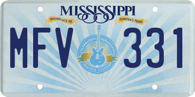MS license plate MFV331