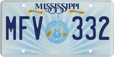 MS license plate MFV332