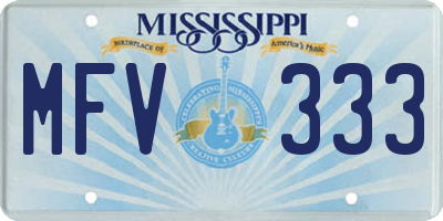 MS license plate MFV333