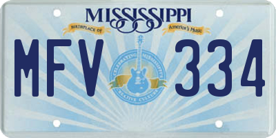MS license plate MFV334