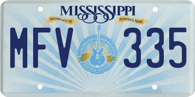 MS license plate MFV335