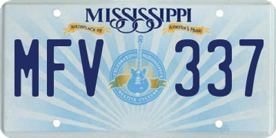 MS license plate MFV337