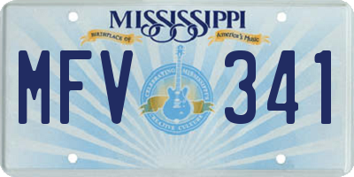 MS license plate MFV341