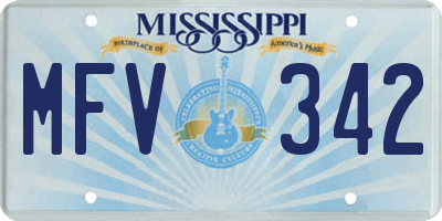 MS license plate MFV342
