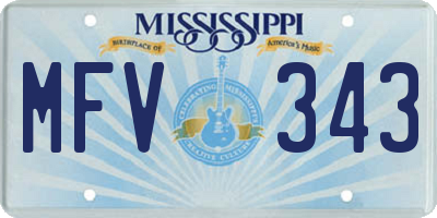 MS license plate MFV343