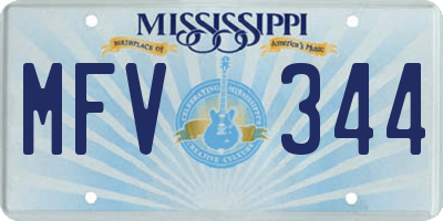 MS license plate MFV344