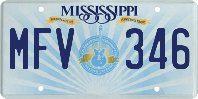 MS license plate MFV346