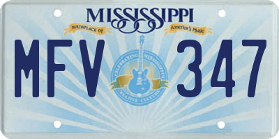 MS license plate MFV347
