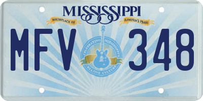 MS license plate MFV348