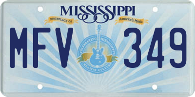 MS license plate MFV349