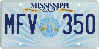 MS license plate MFV350