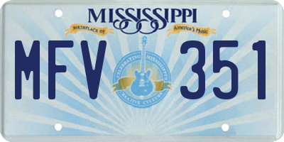 MS license plate MFV351