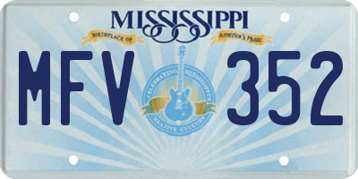 MS license plate MFV352