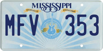 MS license plate MFV353
