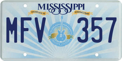 MS license plate MFV357
