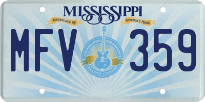 MS license plate MFV359