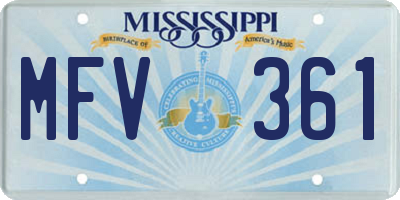 MS license plate MFV361