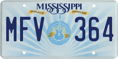 MS license plate MFV364