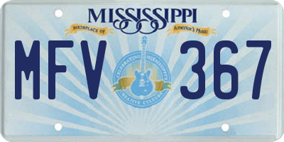 MS license plate MFV367