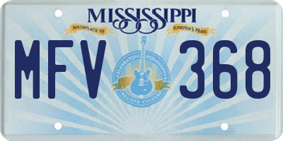 MS license plate MFV368