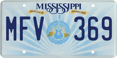 MS license plate MFV369