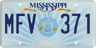 MS license plate MFV371