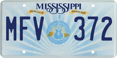 MS license plate MFV372