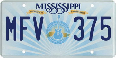 MS license plate MFV375