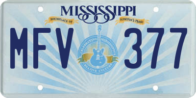 MS license plate MFV377