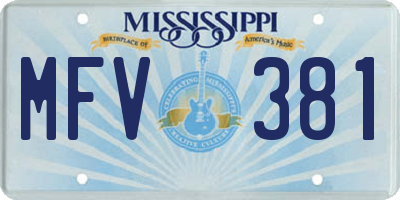 MS license plate MFV381