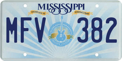 MS license plate MFV382